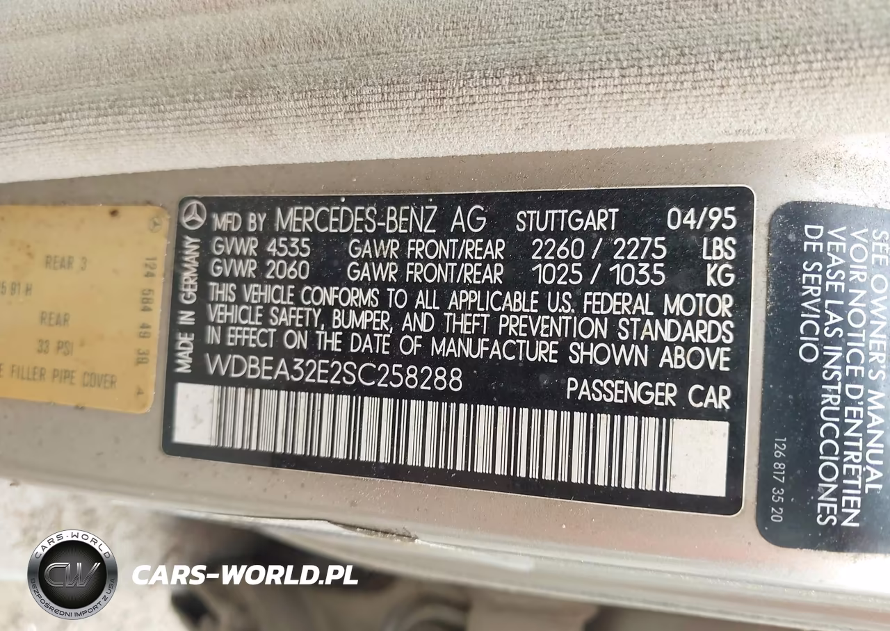 1995 Mercedes-Benz E 320 Base-320 Special VIN:WDBEA32E2SC258288 - 9