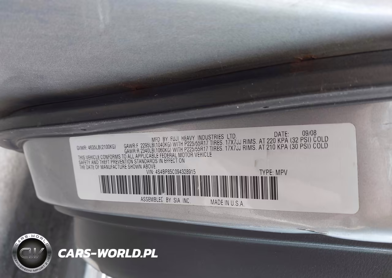 2009 Subaru Outback 3.0R Limited VIN:4S4BP85C094328915 - 9