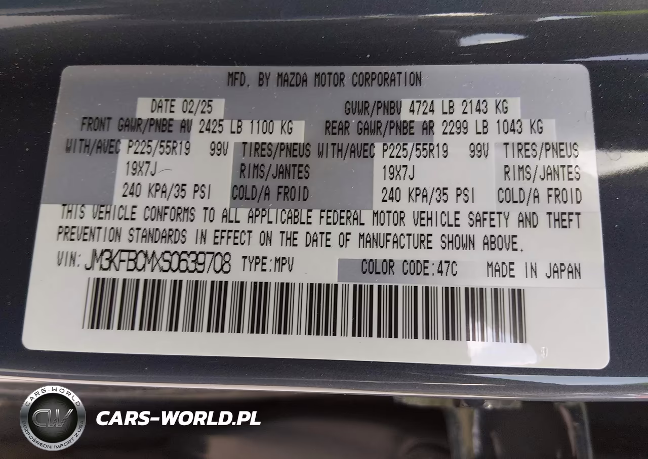 2025 Mazda Cx-5 2.5 S Carbon Edition VIN:JM3KFBCMXS0639708 - 9