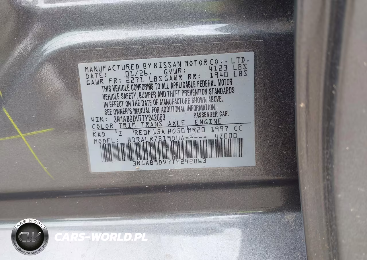 2026 Nissan Sentra Sr VIN:3N1AB9DV7TY242063 - 9