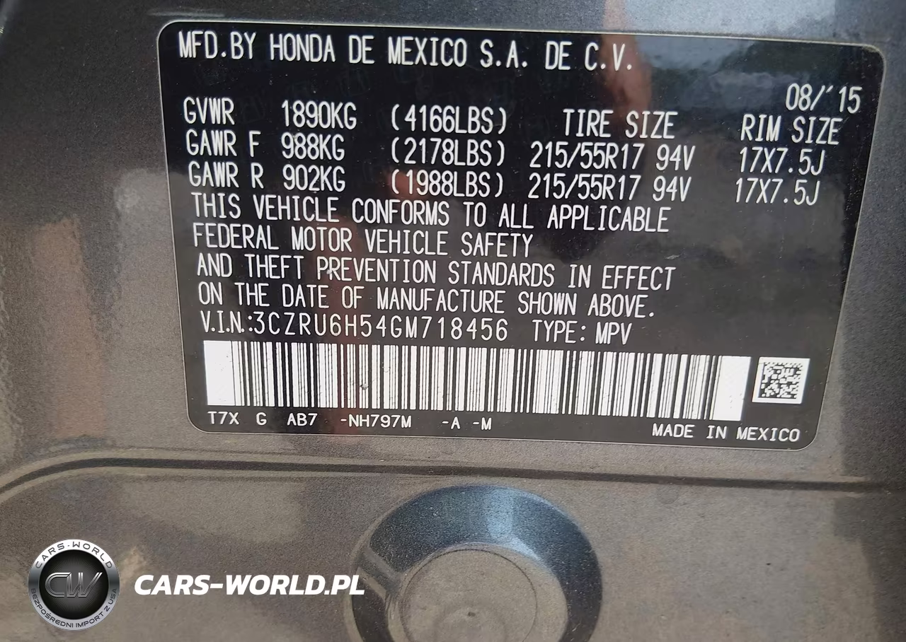 2016 Honda Hr-V Ex VIN:3CZRU6H54GM718456 - 9