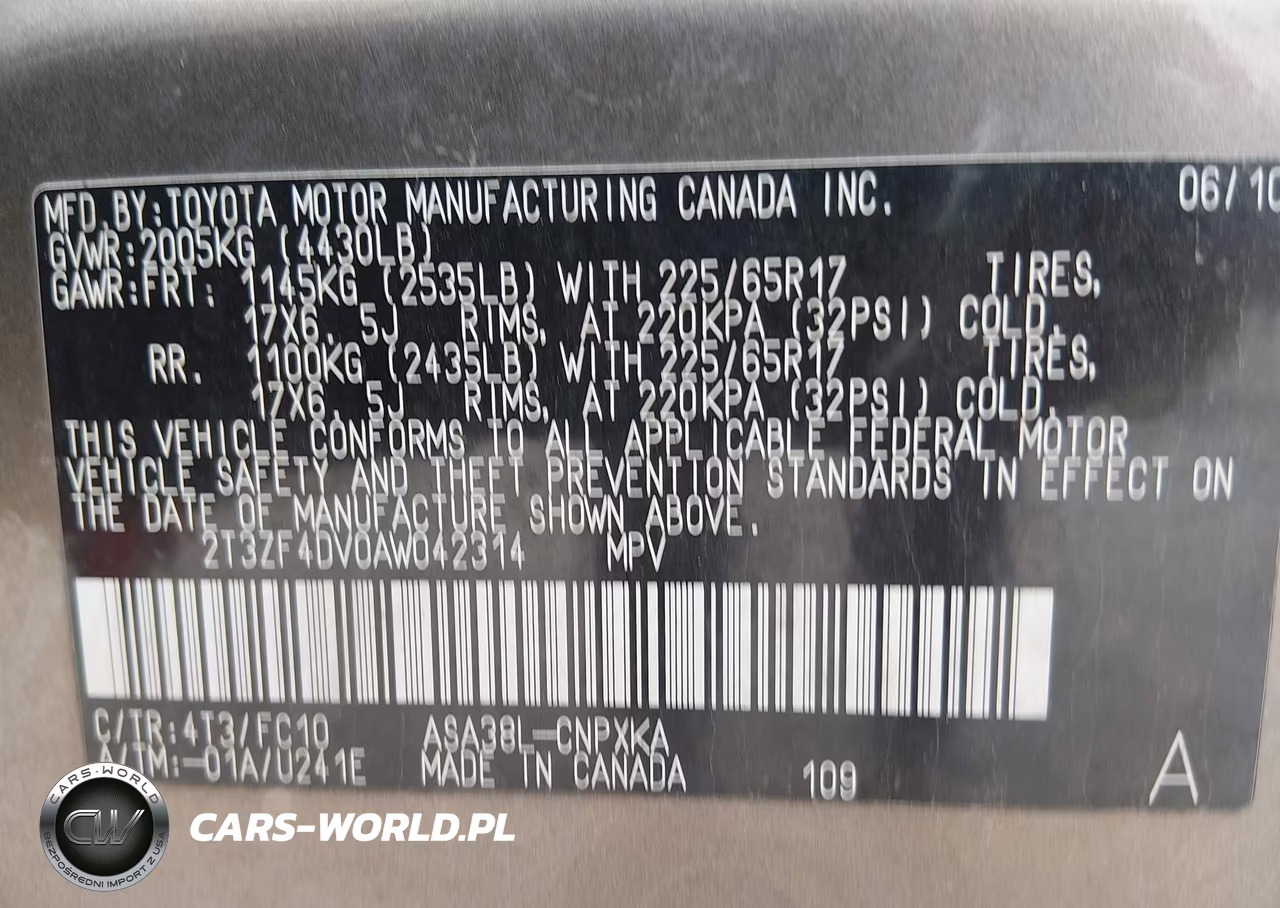 2010 Toyota Rav4 VIN:2T3ZF4DV0AW042314 - 9