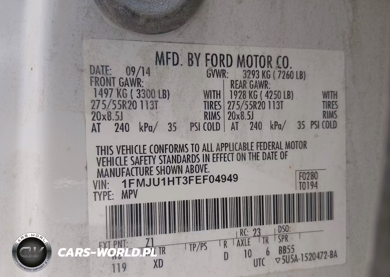 2015 Ford Expedition Xlt VIN:1FMJU1HT3FEF04949 - 9