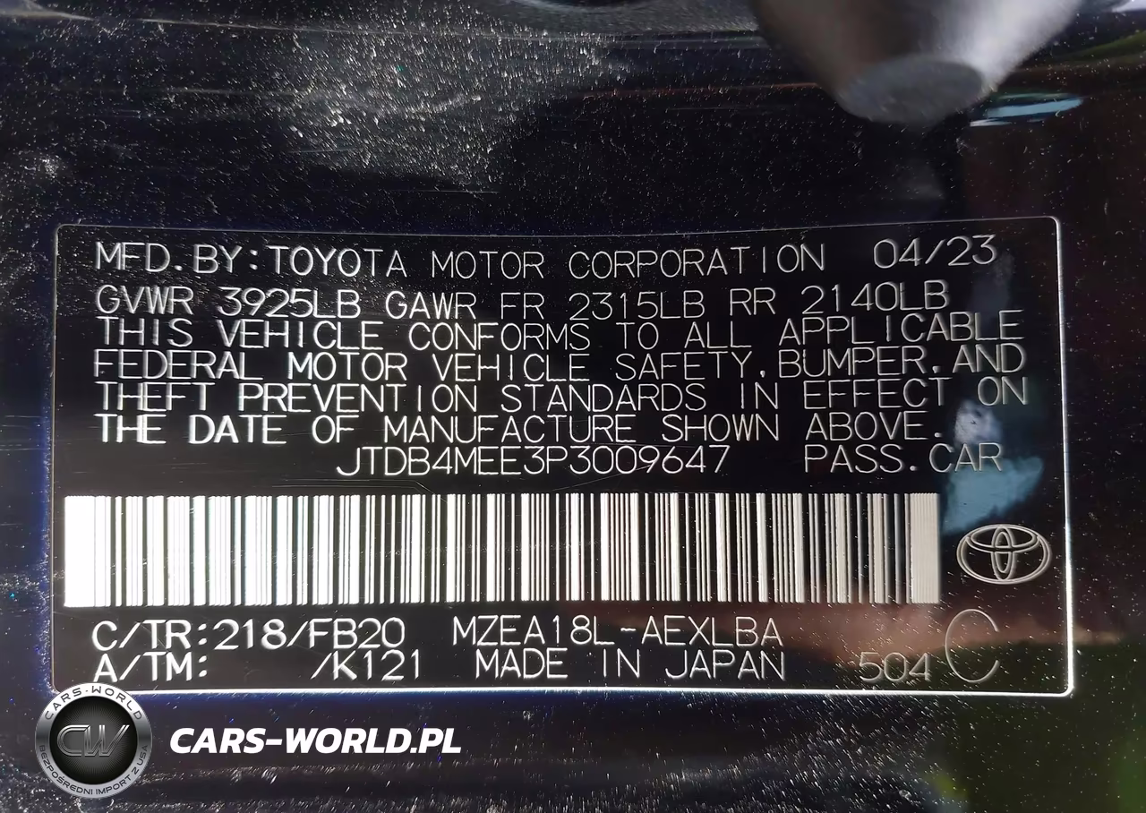 2023 Toyota Corolla Le VIN:JTDB4MEE3P3009647 - 9