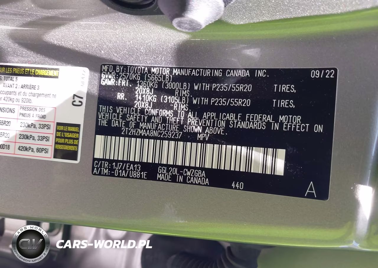 2022 Lexus Rx 350 VIN:2T2HZMAA8NC259237 - 9