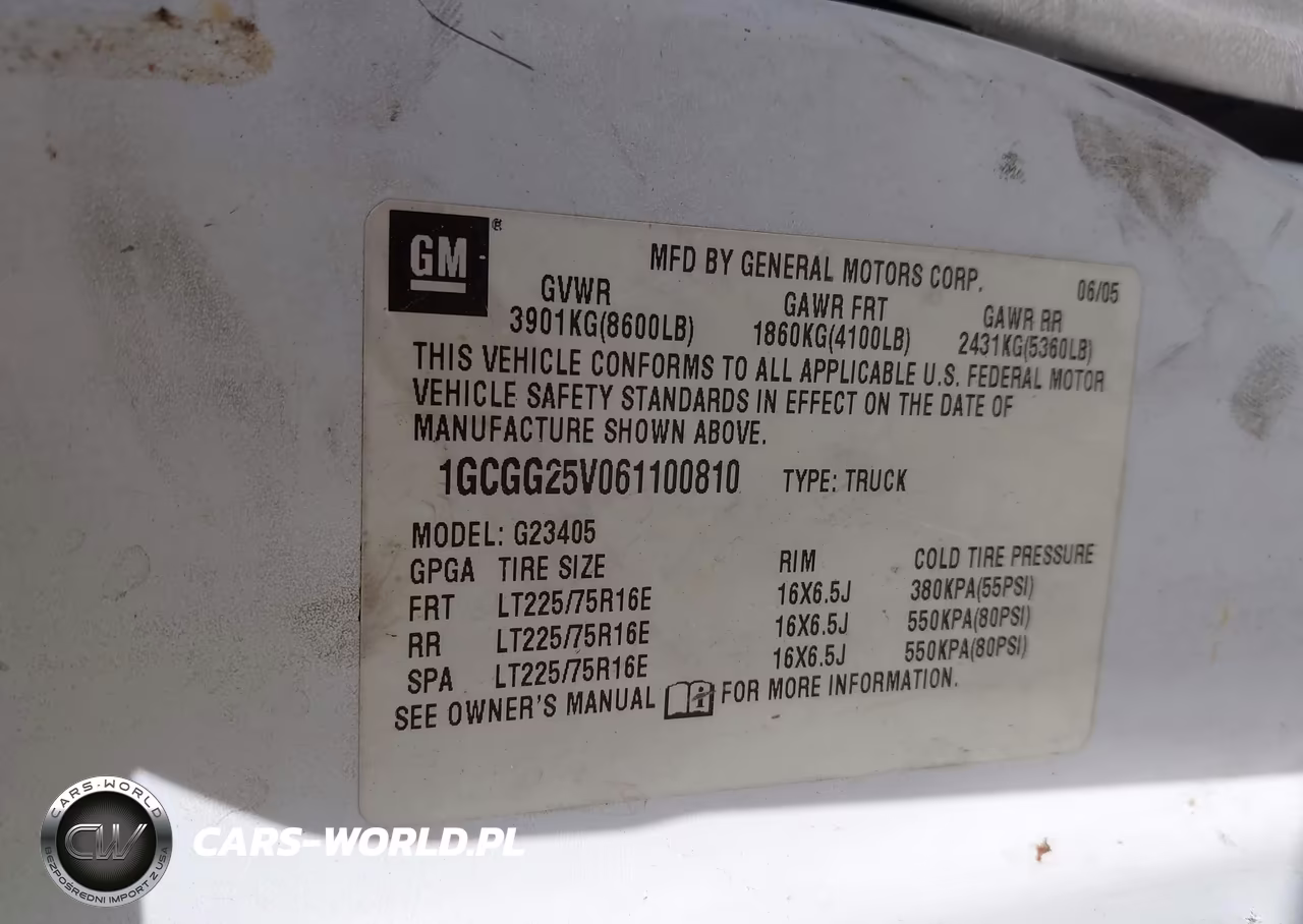 2006 Chevrolet Express Work Van VIN:1GCGG25V061100810 - 9