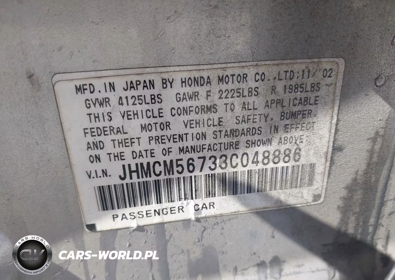 2003 Honda Accord Sdn Ex VIN:JHMCM56733C048886 - 9