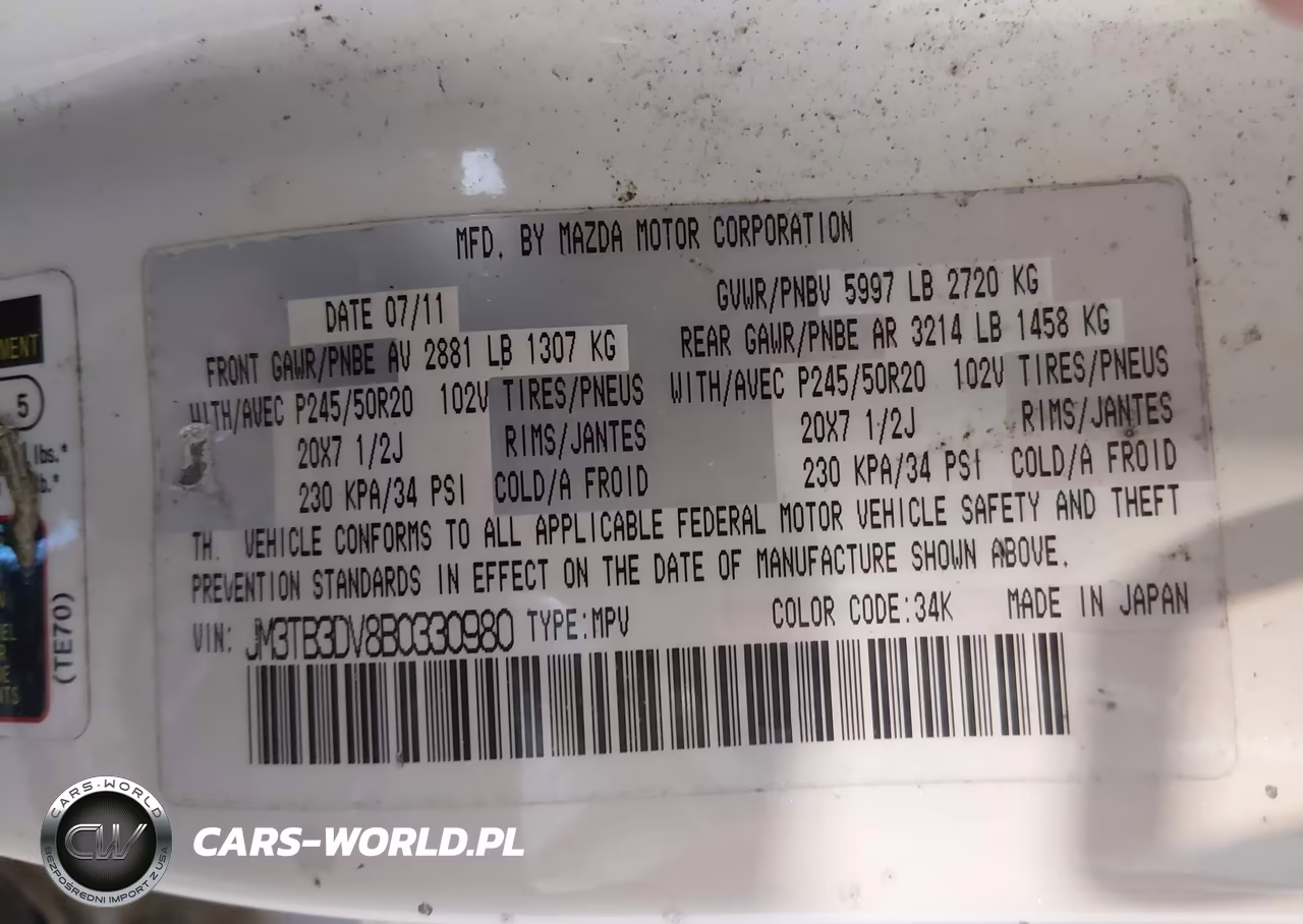 2011 Mazda Cx-9 Grand Touring VIN:JM3TB3DV8B0330980 - 9