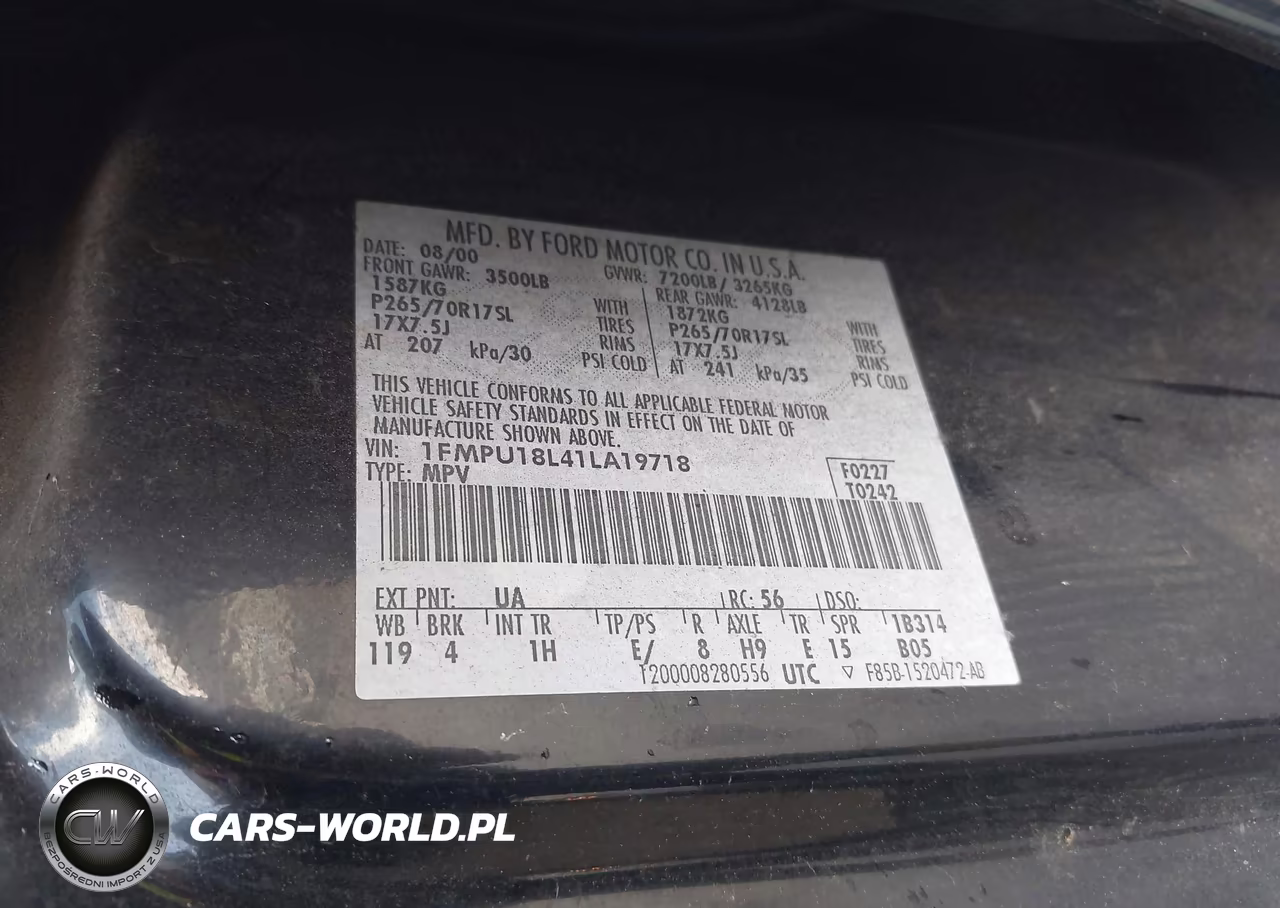 2001 Ford Expedition Eddie Bauer VIN:1FMPU18L41LA19718 - 9