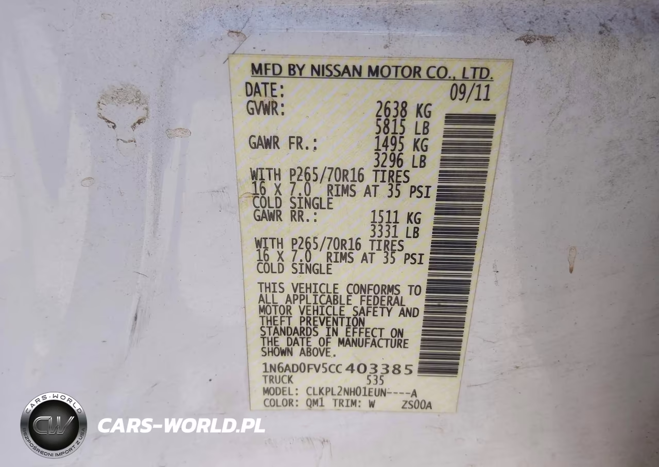 2012 Nissan Frontier Sv VIN:1N6AD0FV5CC403385 - 9