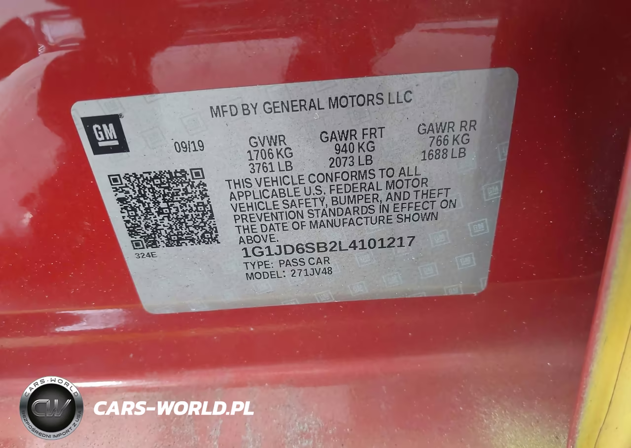 2020 Chevrolet Sonic Fwd Lt 5-Door VIN:1G1JD6SB2L4101217 - 9