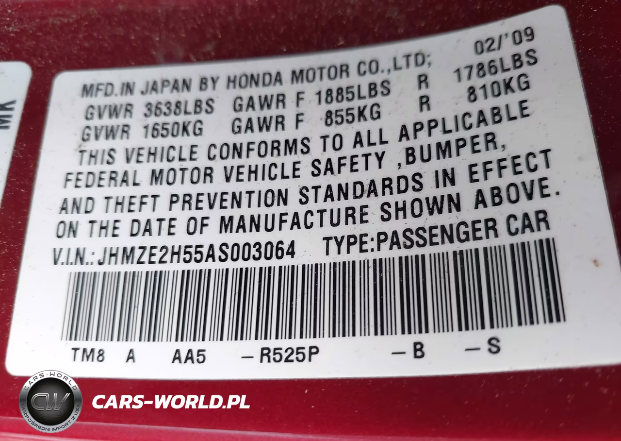 2010 Honda Insight Lx VIN:JHMZE2H55AS003064 - 9