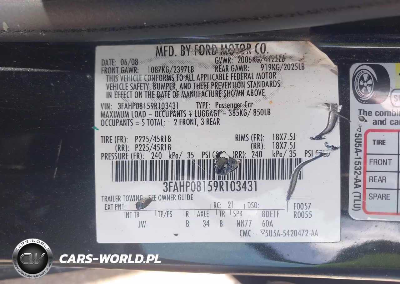 2009 Ford Fusion Sel VIN:3FAHP08159R103431 - 9