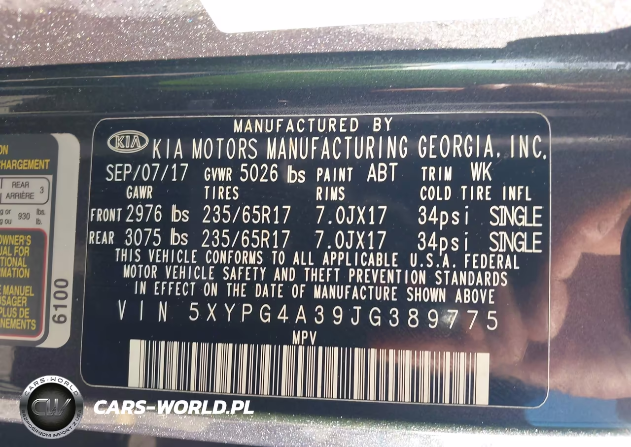 2018 Kia Sorento 2.4L Lx VIN:5XYPG4A39JG389775 - 9
