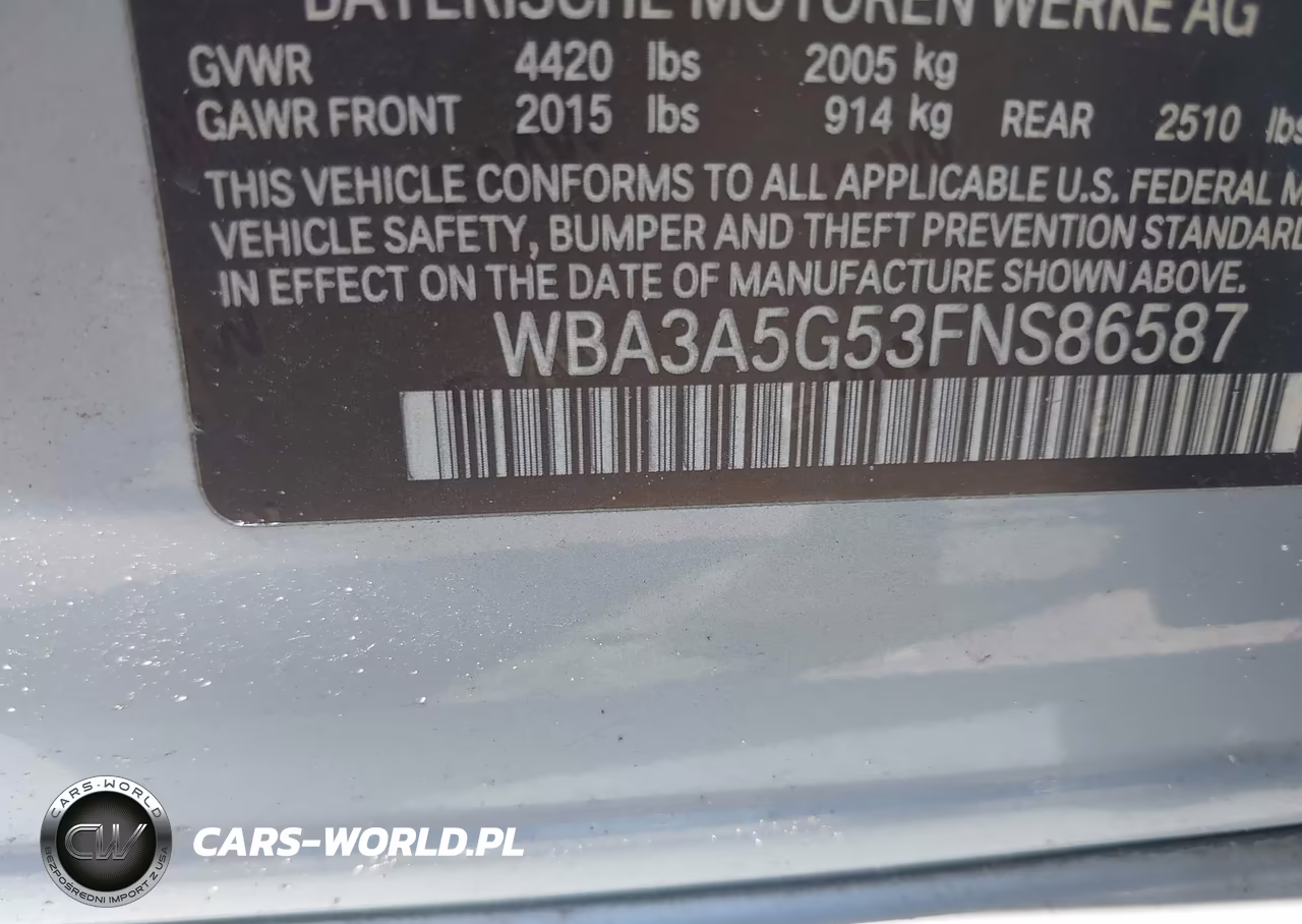 2015 BMW 328I VIN:WBA3A5G53FNS86587 - 9