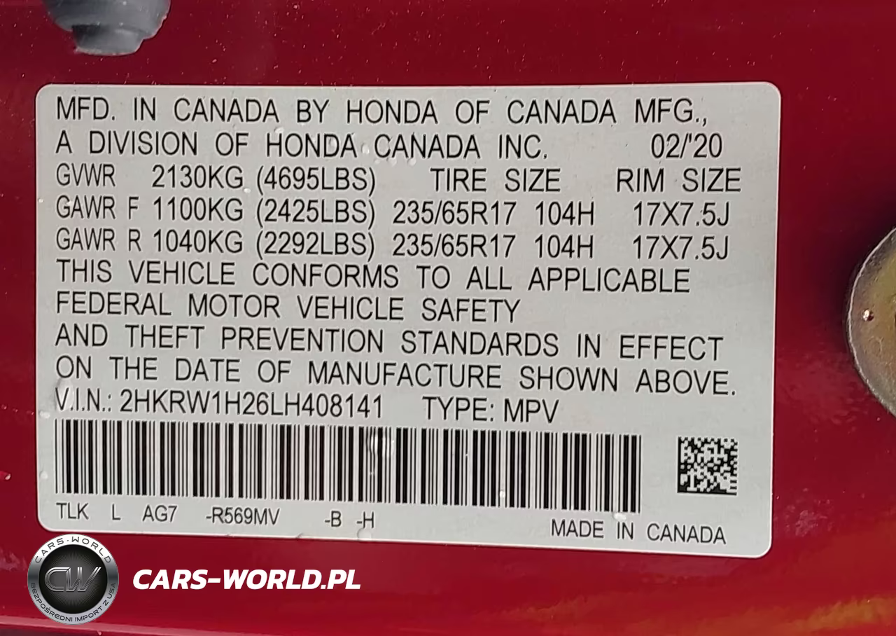 2020 Honda Cr-V 2Wd Lx VIN:2HKRW1H26LH408141 - 9