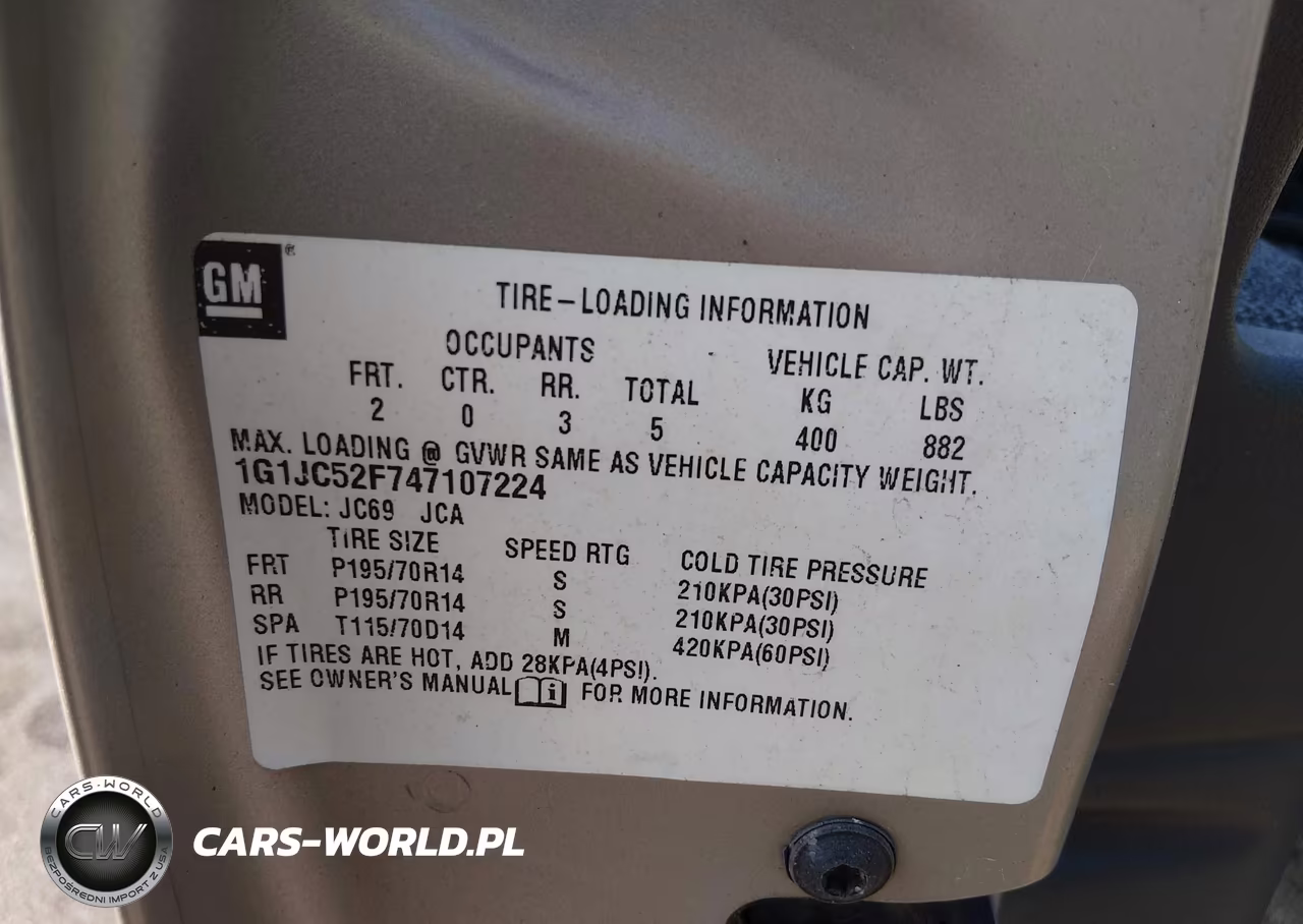 2004 Chevrolet Cavalier VIN:1G1JC52F747107224 - 9