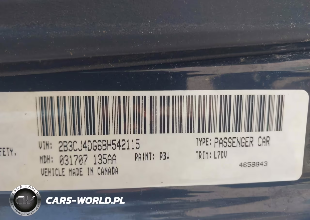 DODGE CHALLENGER VIN:2B3CJ4DG6BH542115 - 9
