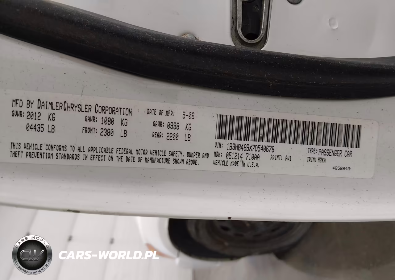 2007 Dodge Caliber Sxt VIN:1B3HB48BX7D540678 - 9