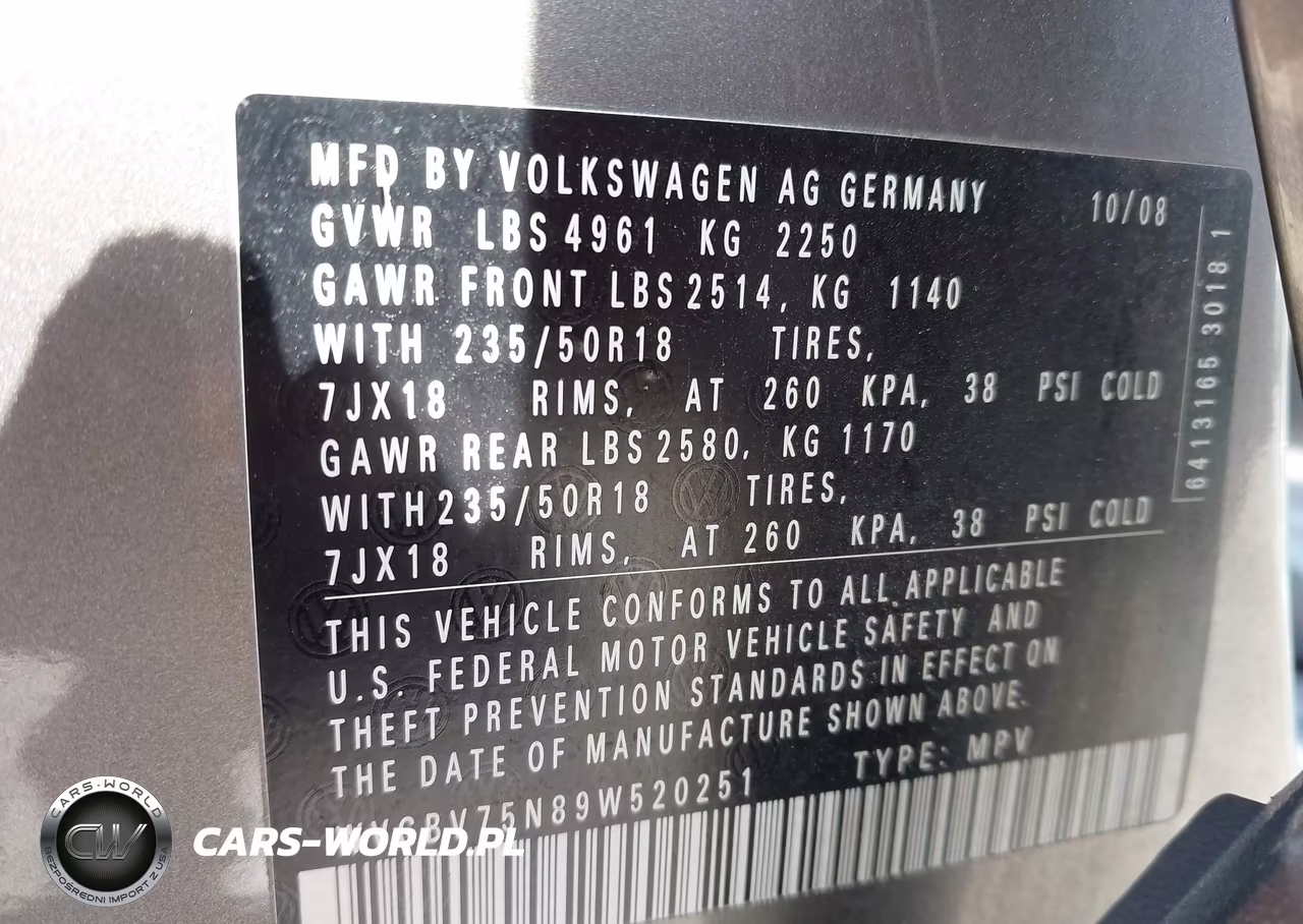 2009 Volkswagen Tiguan Se-Sel VIN:WVGBV75N89W520251 - 9