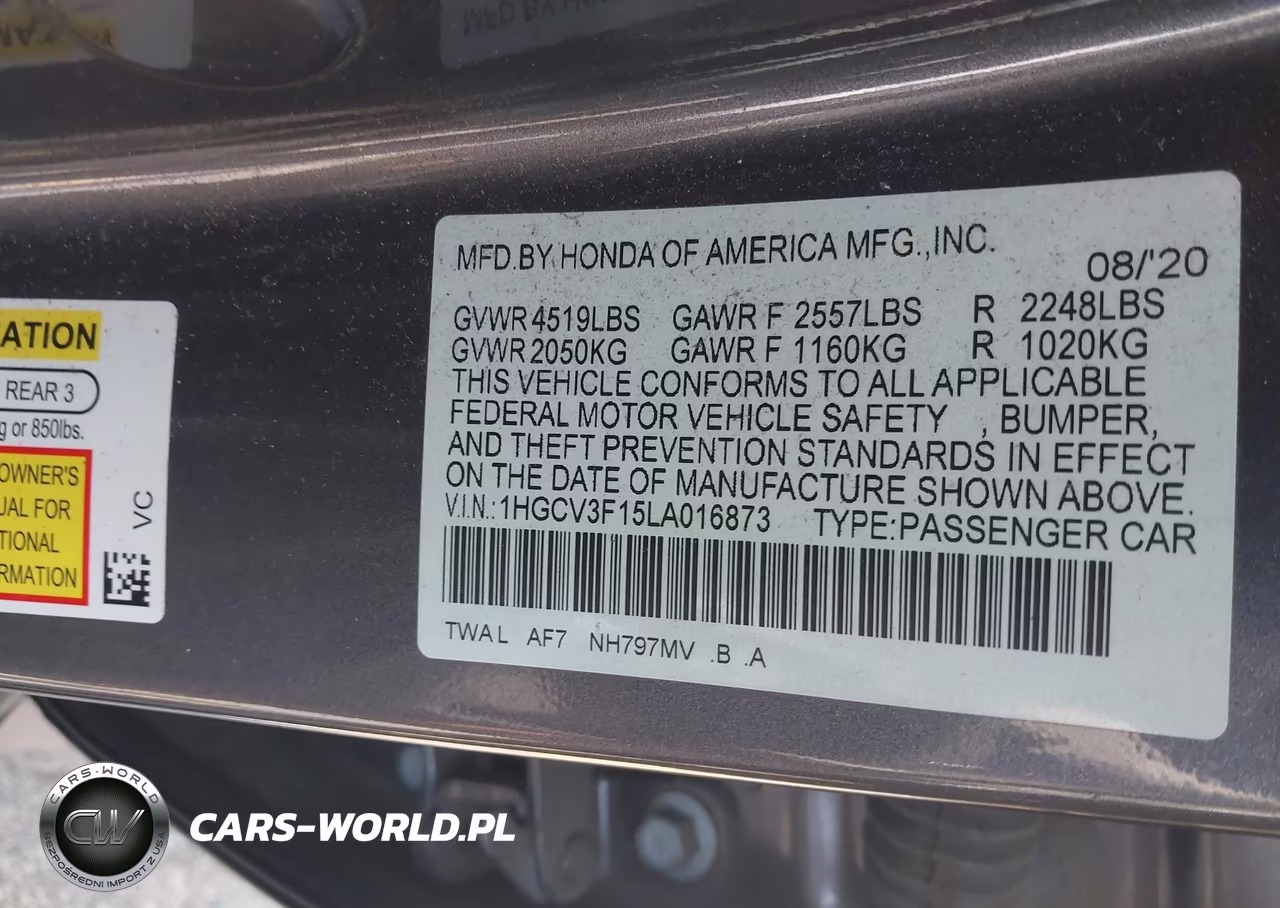 2020 Honda Accord Hybrid VIN:1HGCV3F15LA016873 - 9