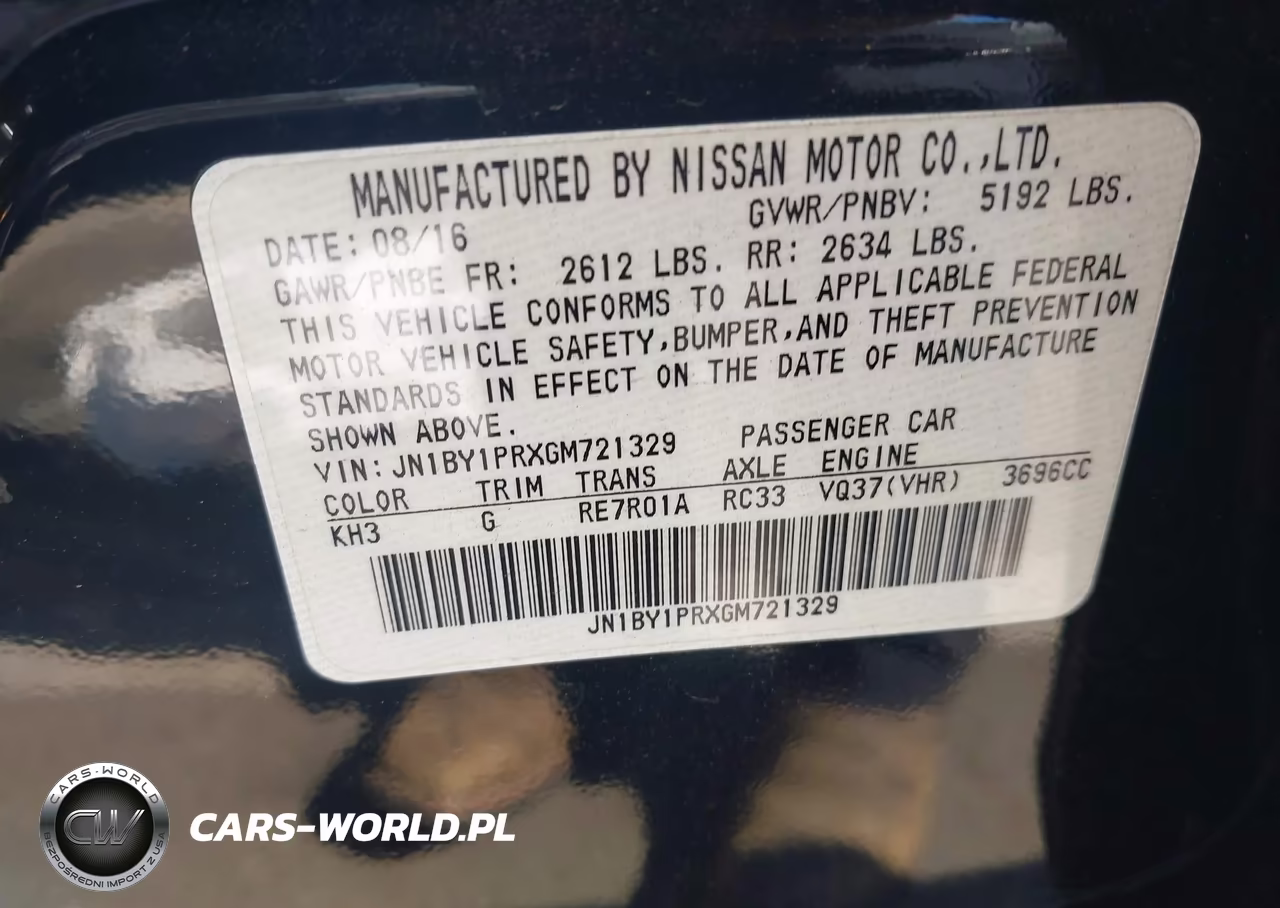 2016 Infiniti Q70L 3.7X VIN:JN1BY1PRXGM721329 - 9