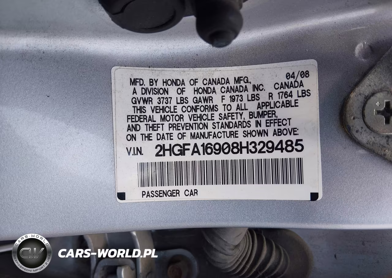 2008 Honda Civic Ex-L VIN:2HGFA16908H329485 - 9