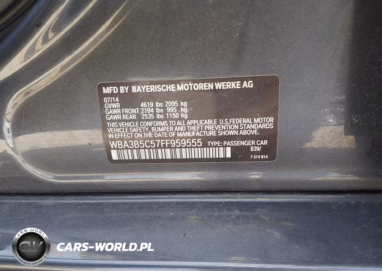2015 BMW 328I xDrive VIN:WBA3B5C57FF959555 - 9