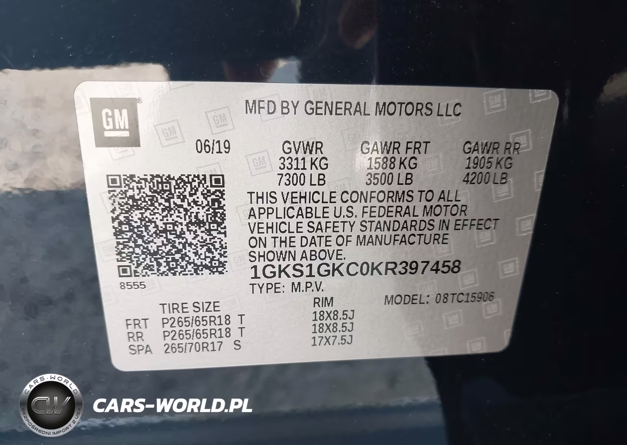 2019 GMC Yukon Xl Slt VIN:1GKS1GKC0KR397458 - 9