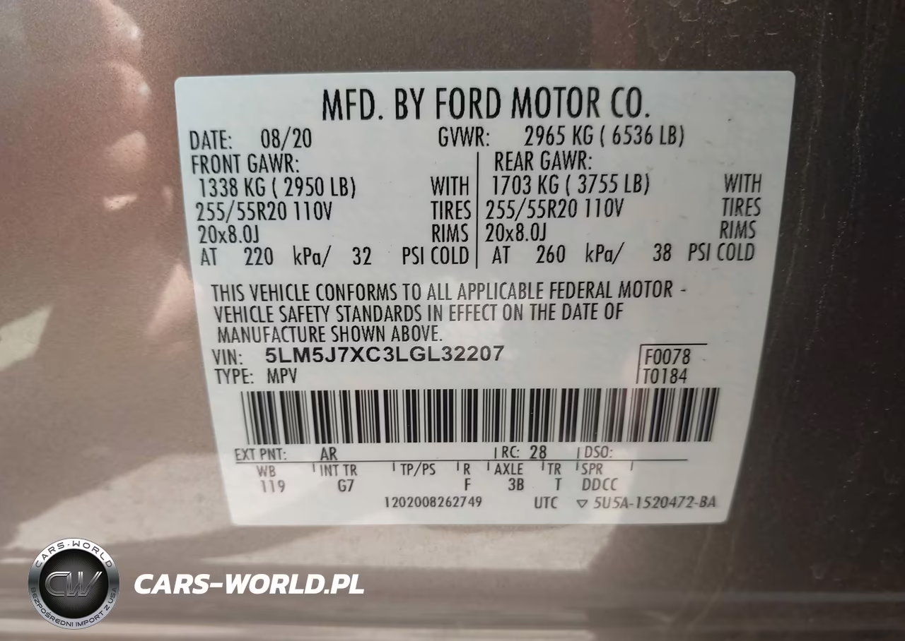 2020 Lincoln Aviator Reserve VIN:5LM5J7XC3LGL32207 - 9