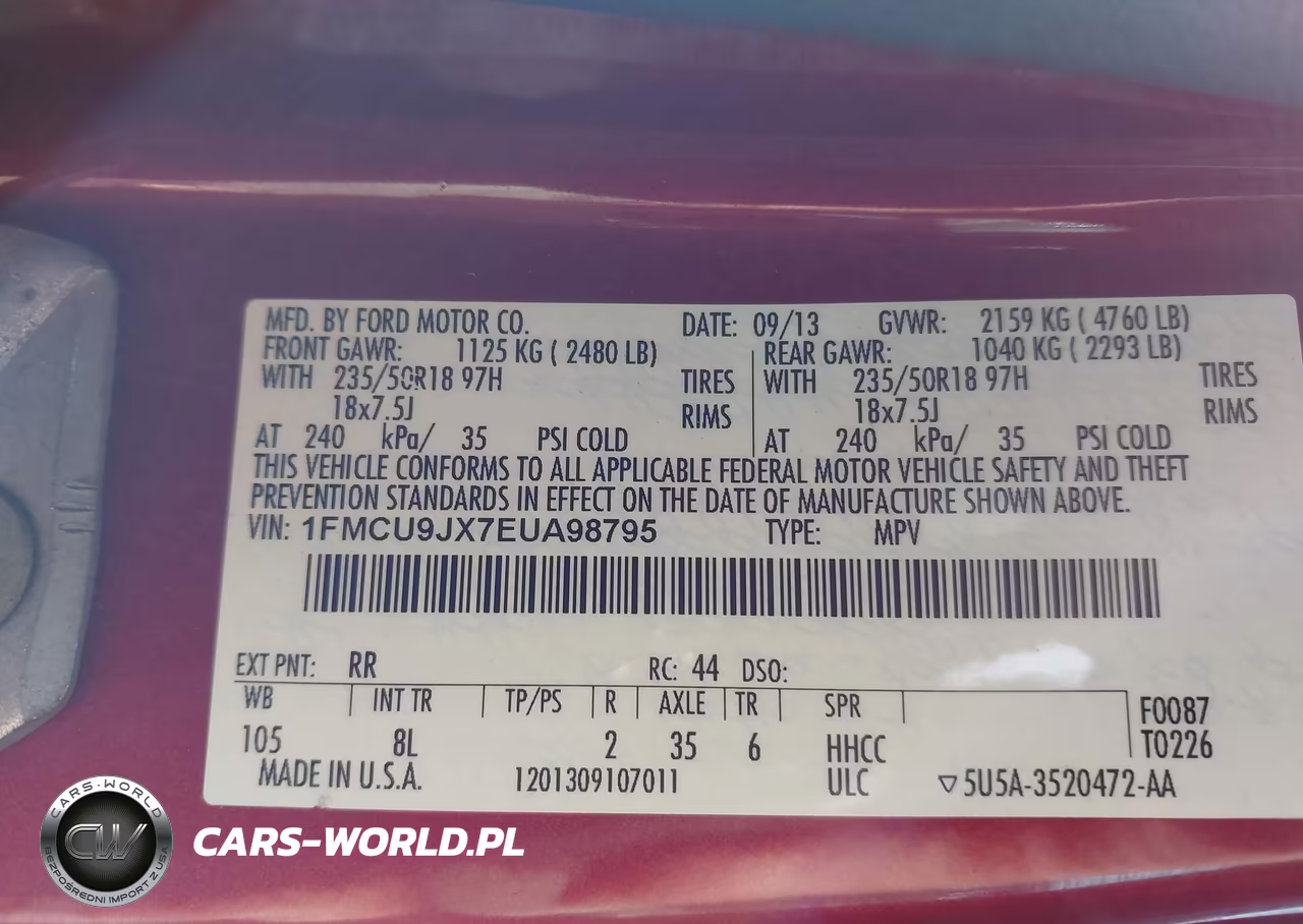 2014 Ford Escape Titanium VIN:1FMCU9JX7EUA98795 - 9