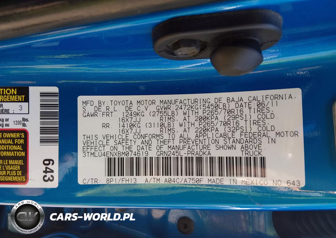 2011 Toyota Tacoma Base V6 VIN:3TMLU4ENXBM074619 - 9