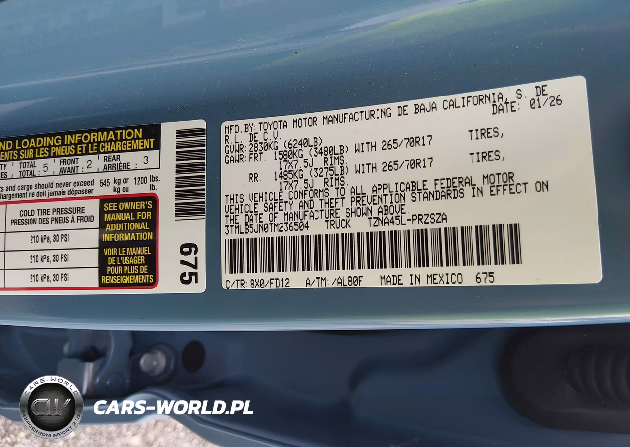 2026 Toyota Tacoma Trd Off Road VIN:3TMLB5JN0TM236504 - 9
