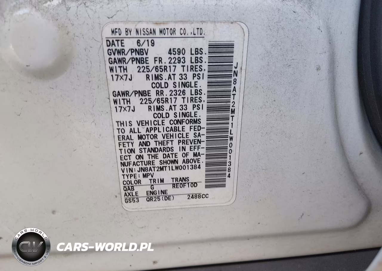 2020 Nissan Rogue Sv Fwd VIN:JN8AT2MT1LW001384 - 9