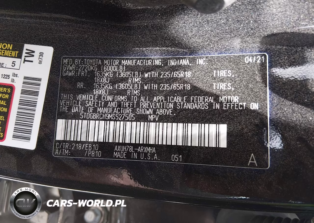 2021 Toyota Highlander Hybrid Xle VIN:5TDGBRCH9MS527505 - 9