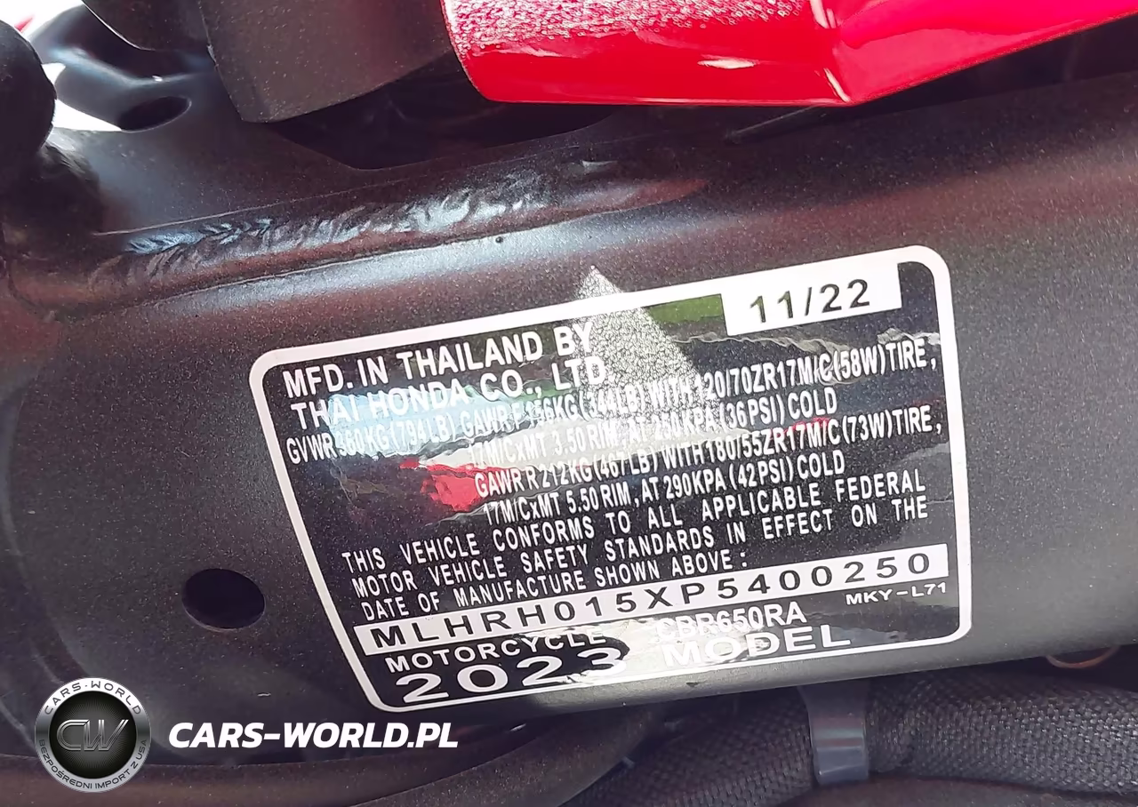 2023 Honda Cbr650 Ra VIN:MLHRH015XP5400250 - 10