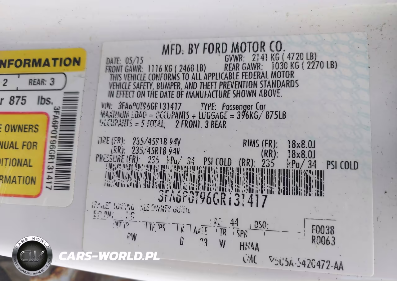 2016 Ford Fusion Se VIN:3FA6P0T96GR131417 - 9