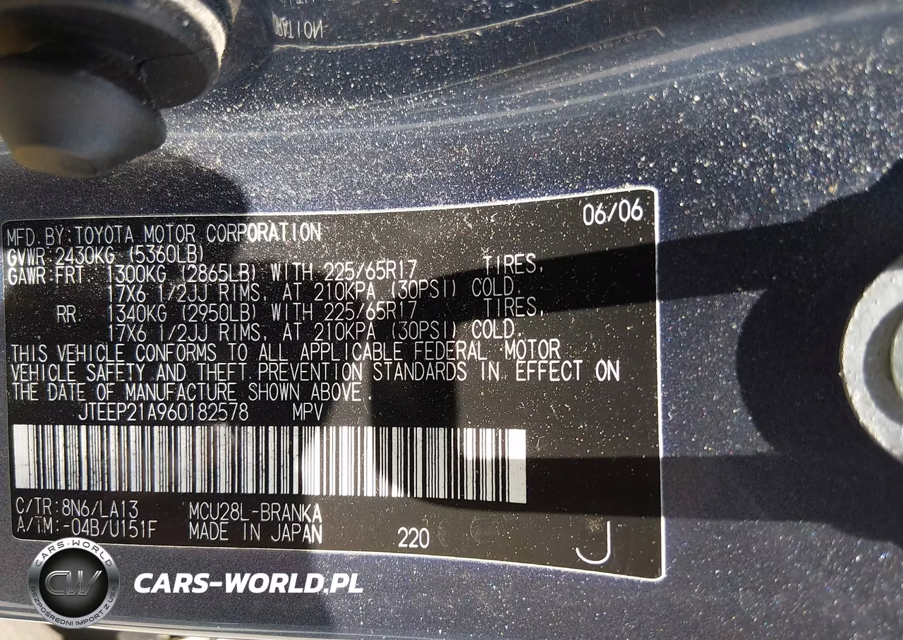 2006 Toyota Highlander Limited V6 VIN:JTEEP21A960182578 - 9