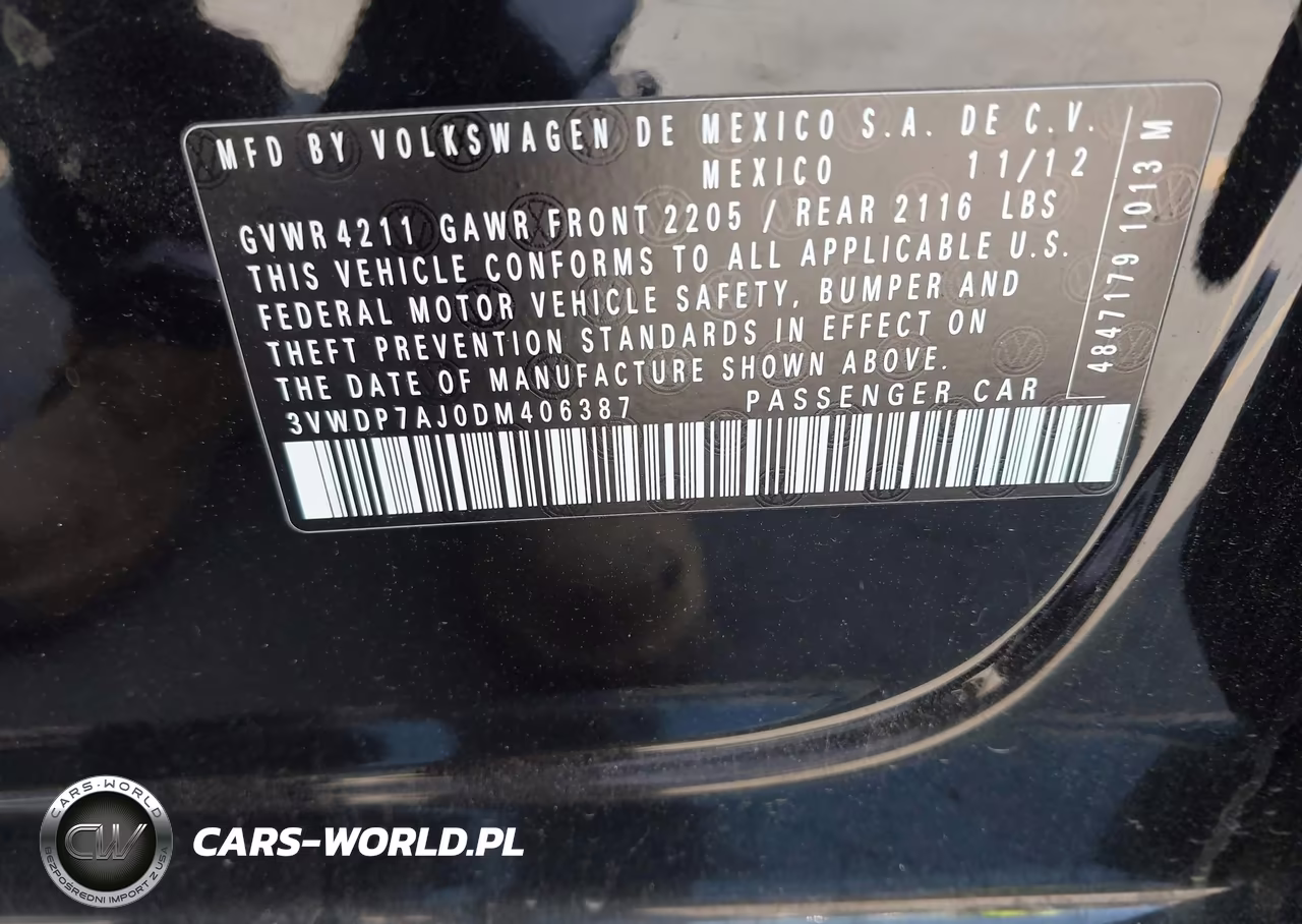 2013 Volkswagen Jetta 2.5L Se VIN:3VWDP7AJ0DM406387 - 9