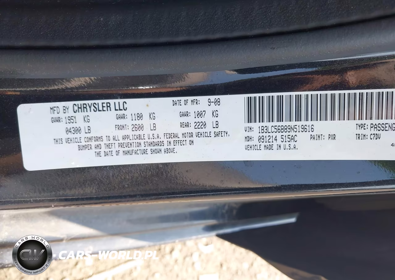 2009 Dodge Avenger R-T VIN:1B3LC56B89N519616 - 9