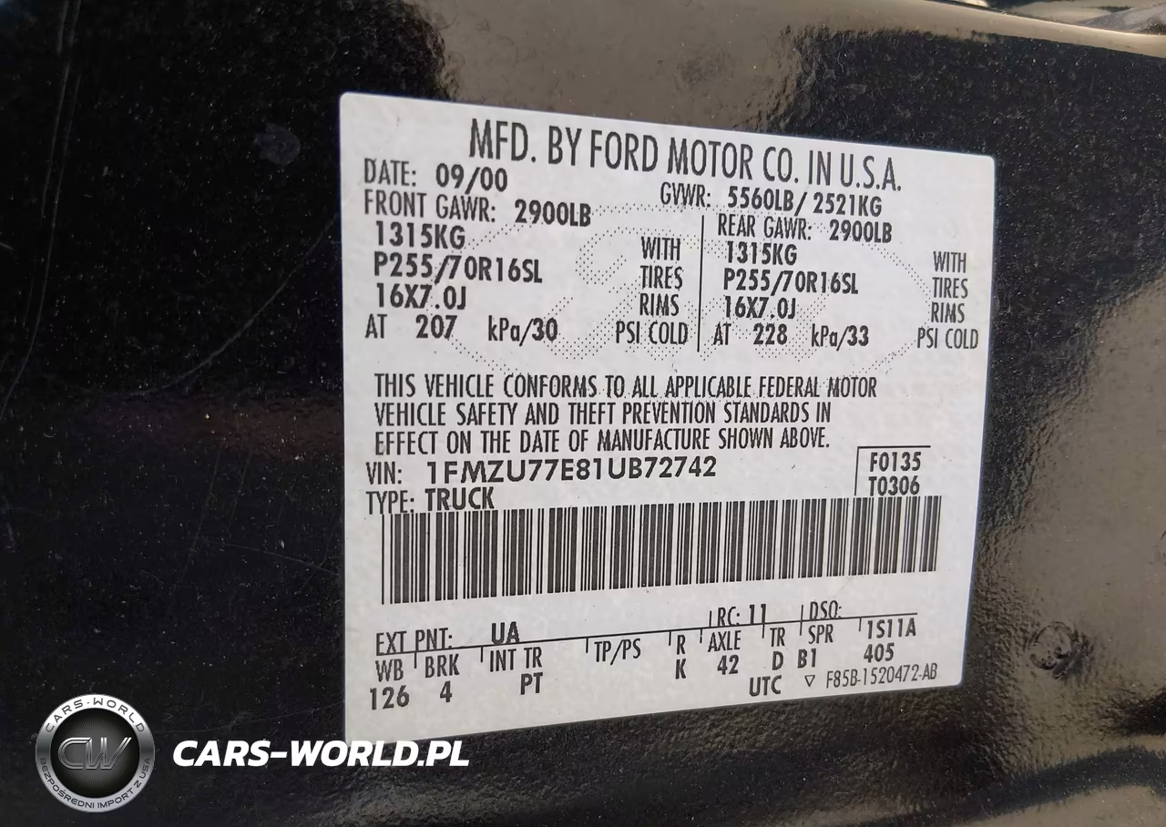 2001 Ford Explorer Sport Trac VIN:1FMZU77E81UB72742 - 9