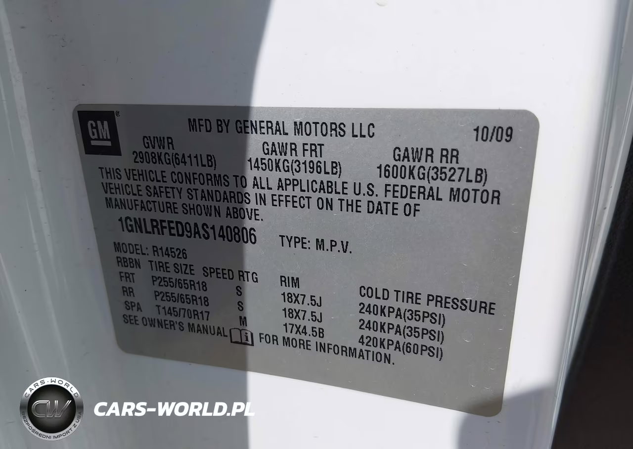 2010 Chevrolet Traverse Lt VIN:1GNLRFED9AS140806 - 9