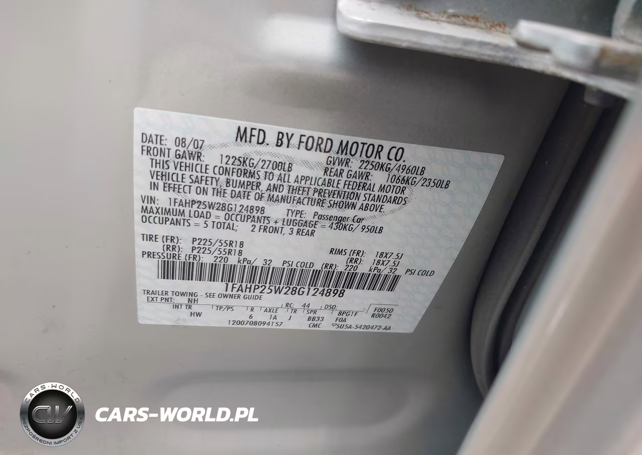 2008 Ford Taurus Limited VIN:1FAHP25W28G124898 - 9