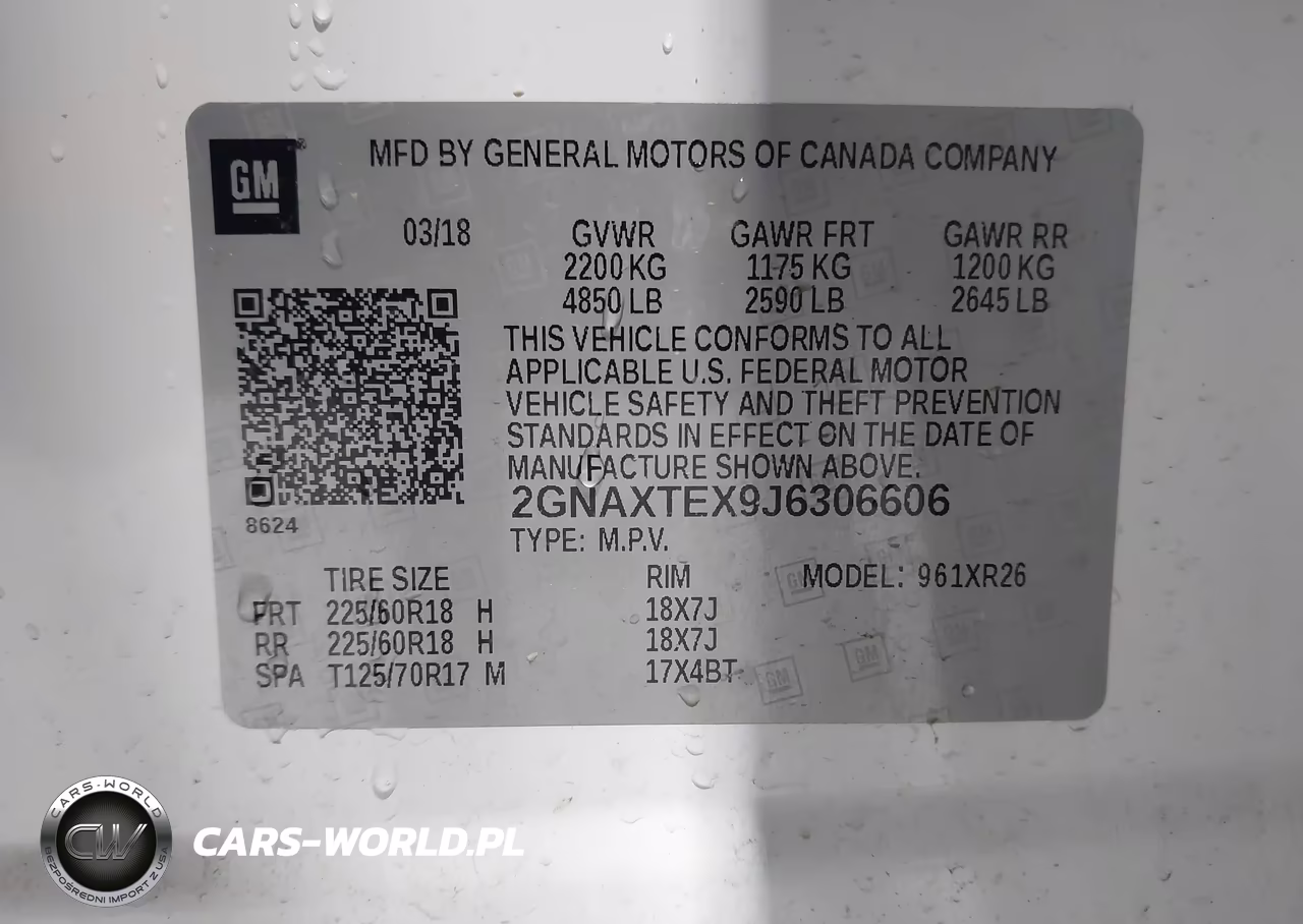 2018 Chevrolet Equinox Lt VIN:2GNAXTEX9J6306606 - 9