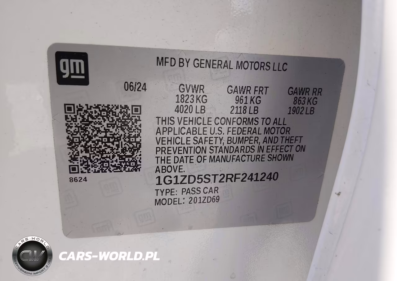 2024 Chevrolet Malibu Fwd 1Lt VIN:1G1ZD5ST2RF241240 - 9