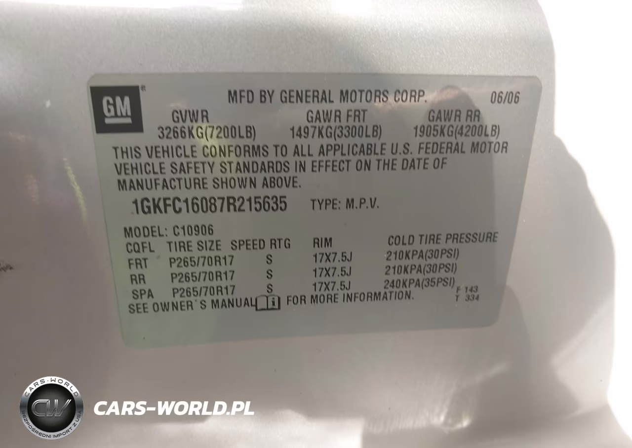 2007 GMC Yukon Xl Commercial VIN:1GKFC16087R215635 - 9