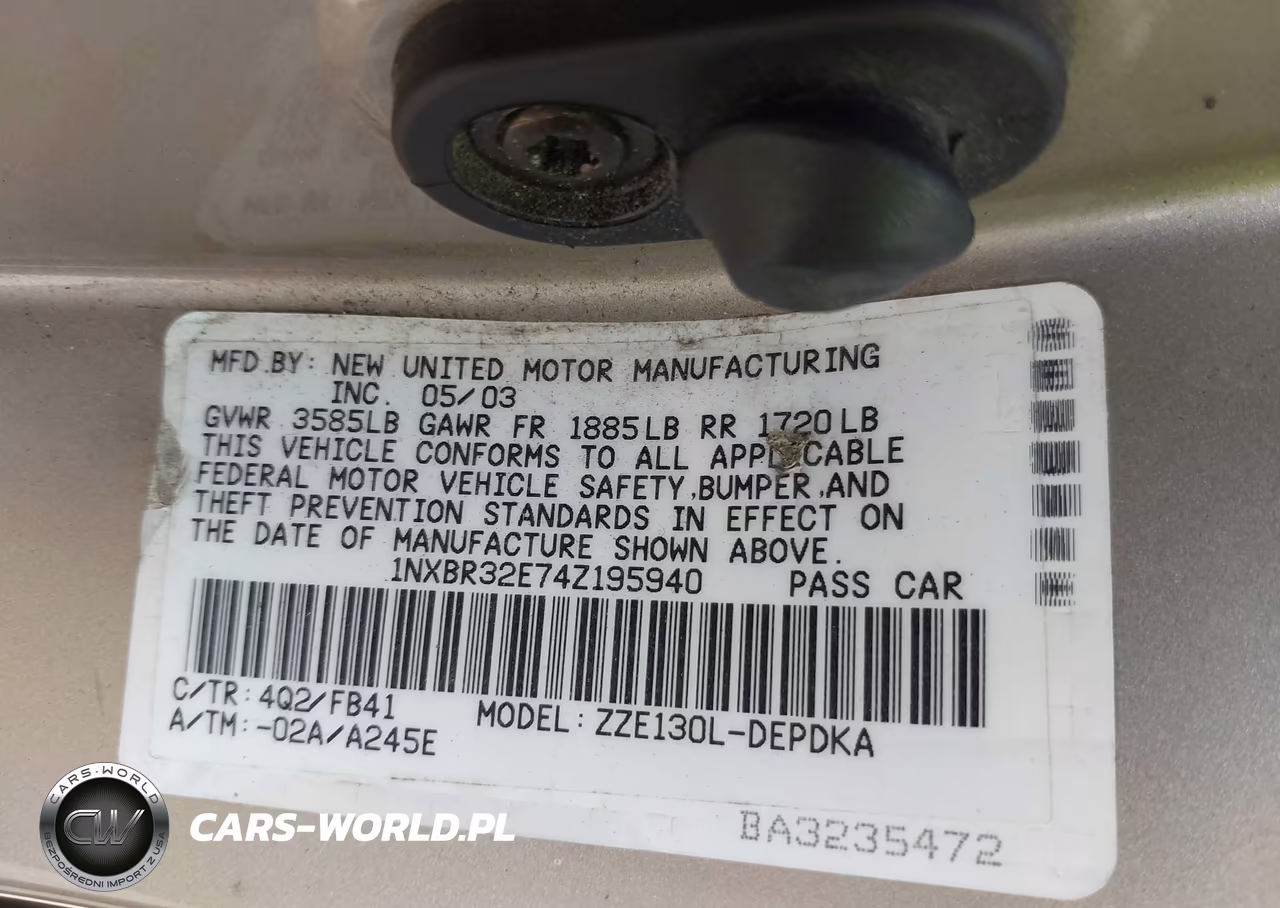 2004 Toyota Corolla Ce VIN:1NXBR32E74Z195940 - 9