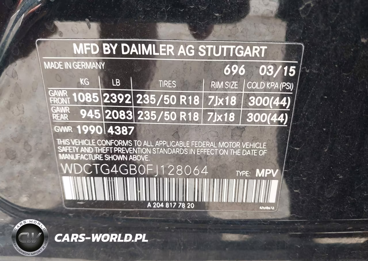2015 Mercedes-Benz Gla 250 4Matic VIN:WDCTG4GB0FJ128064 - 9