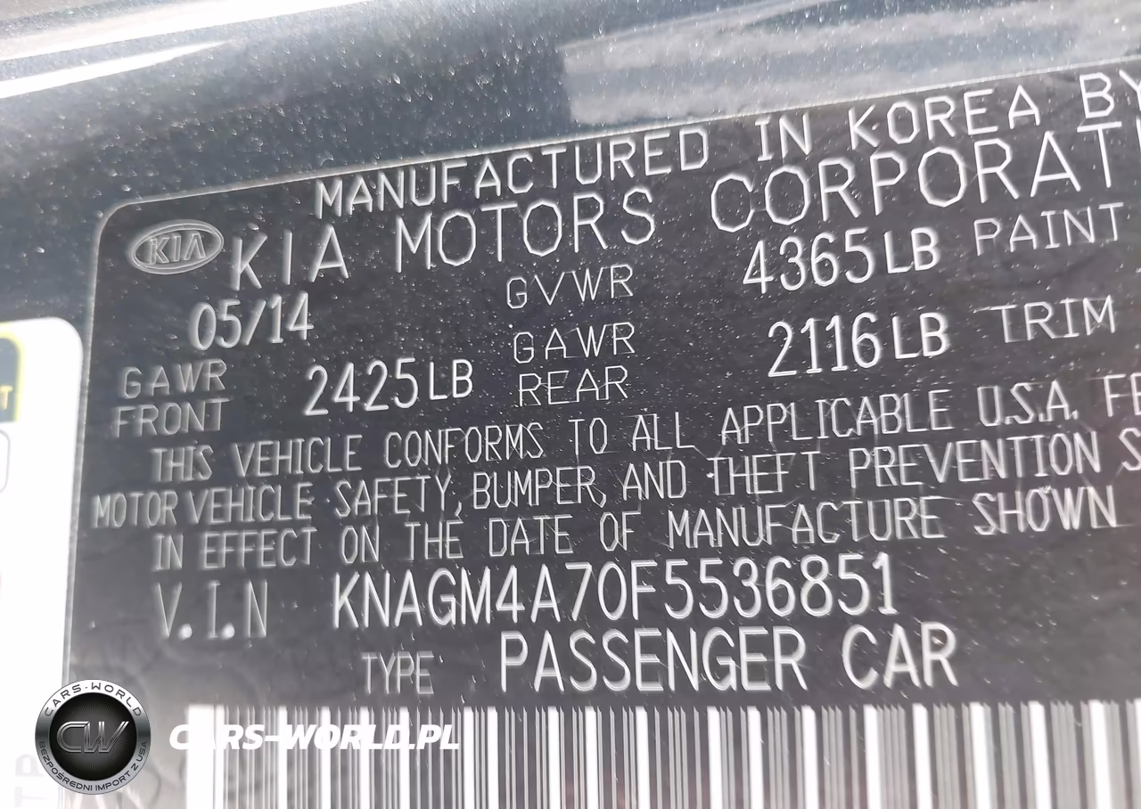 2015 Kia Optima Lx VIN:KNAGM4A70F5536851 - 9