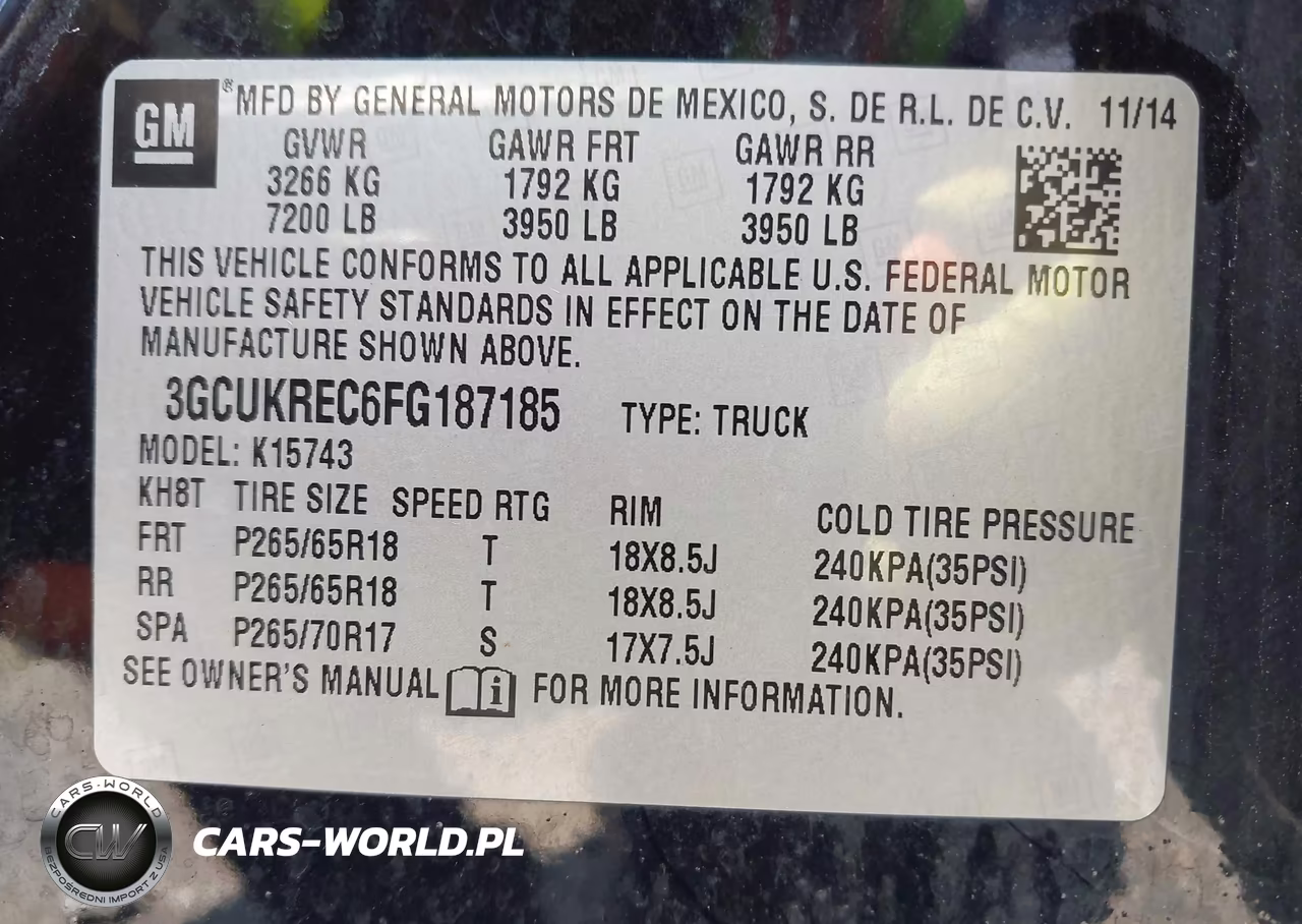 2015 Chevrolet Silverado K1500 Lt VIN:3GCUKREC6FG187185 - 9